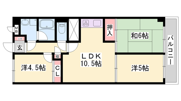 明石駅 徒歩11分 5階の物件間取画像